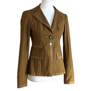Vintage Nanette Lepore Pinstripe Blazer – Y2K Tailored Jacket, Size 2